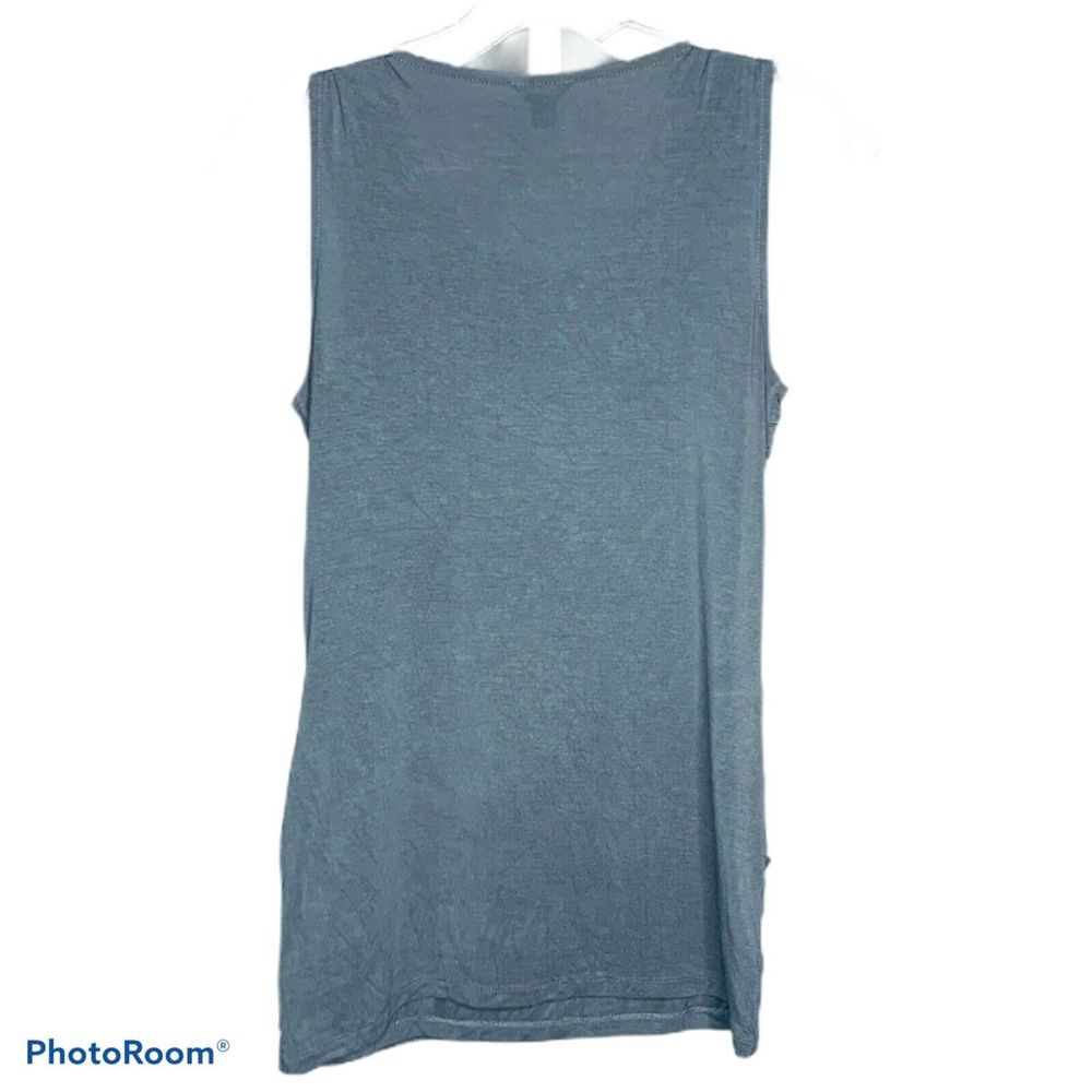 Ann Taylor Women's Sleeveless Top Gray Ruching Glitter Beaded Scoop Neck Size XS - Picture 2 of 6